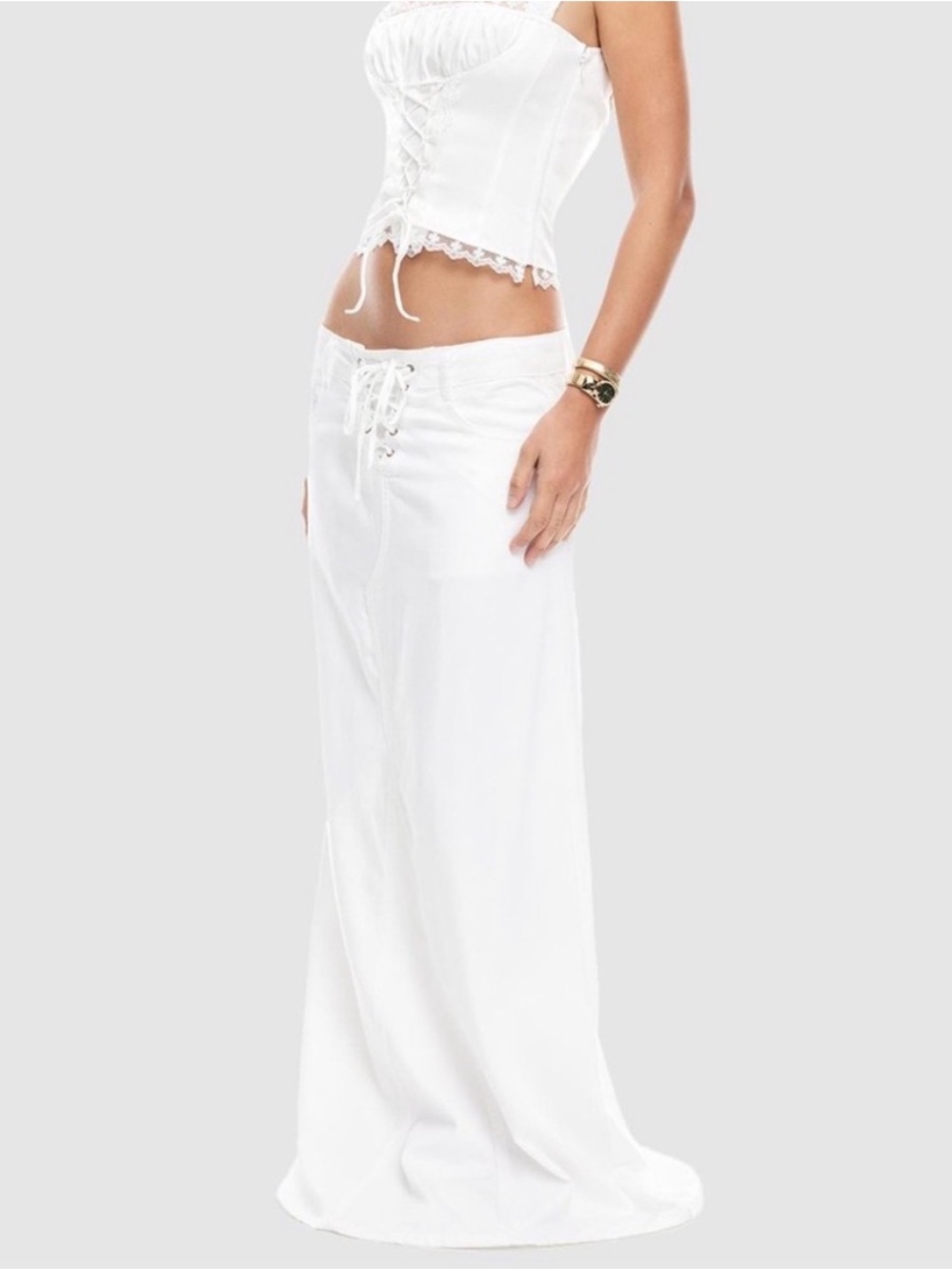 Lioness Palmer Maxi Skirt | Porcelain A6 - Picture 4 of 6